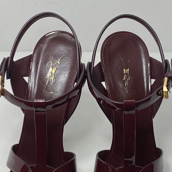 Saint Laurent Tribute 105mm Patent Leather Platform Sandals size 40.5 - Picture 7 of 12